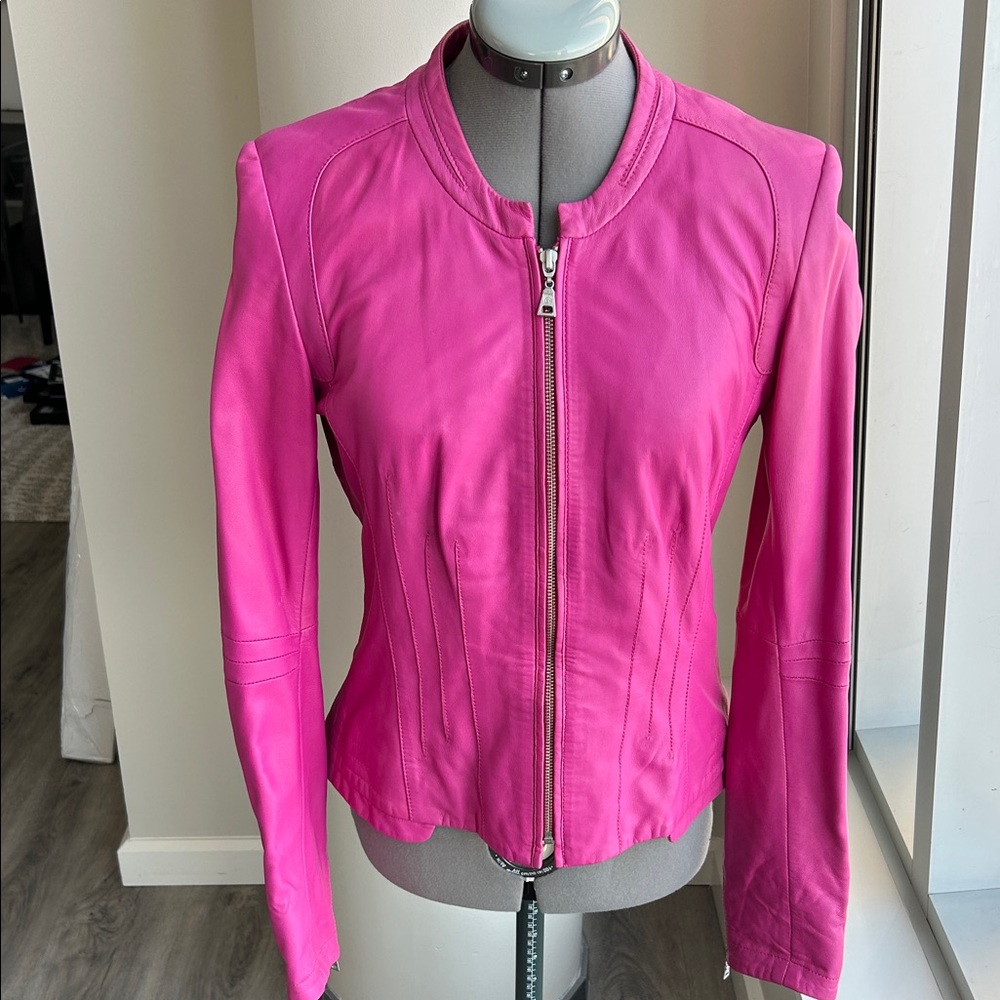 Danier Fuchsia Leather Jacket